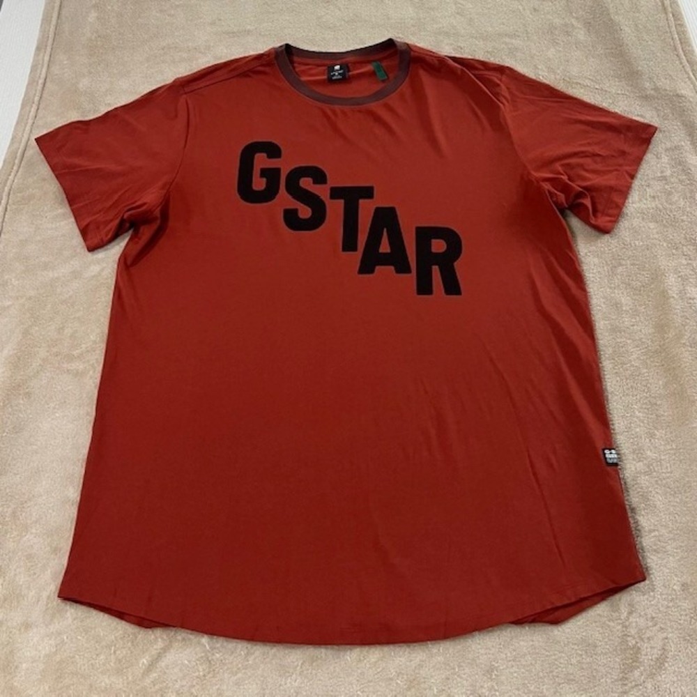 G Star Raw T shirt Mens Size XL Dark Orange short sleeve EUC